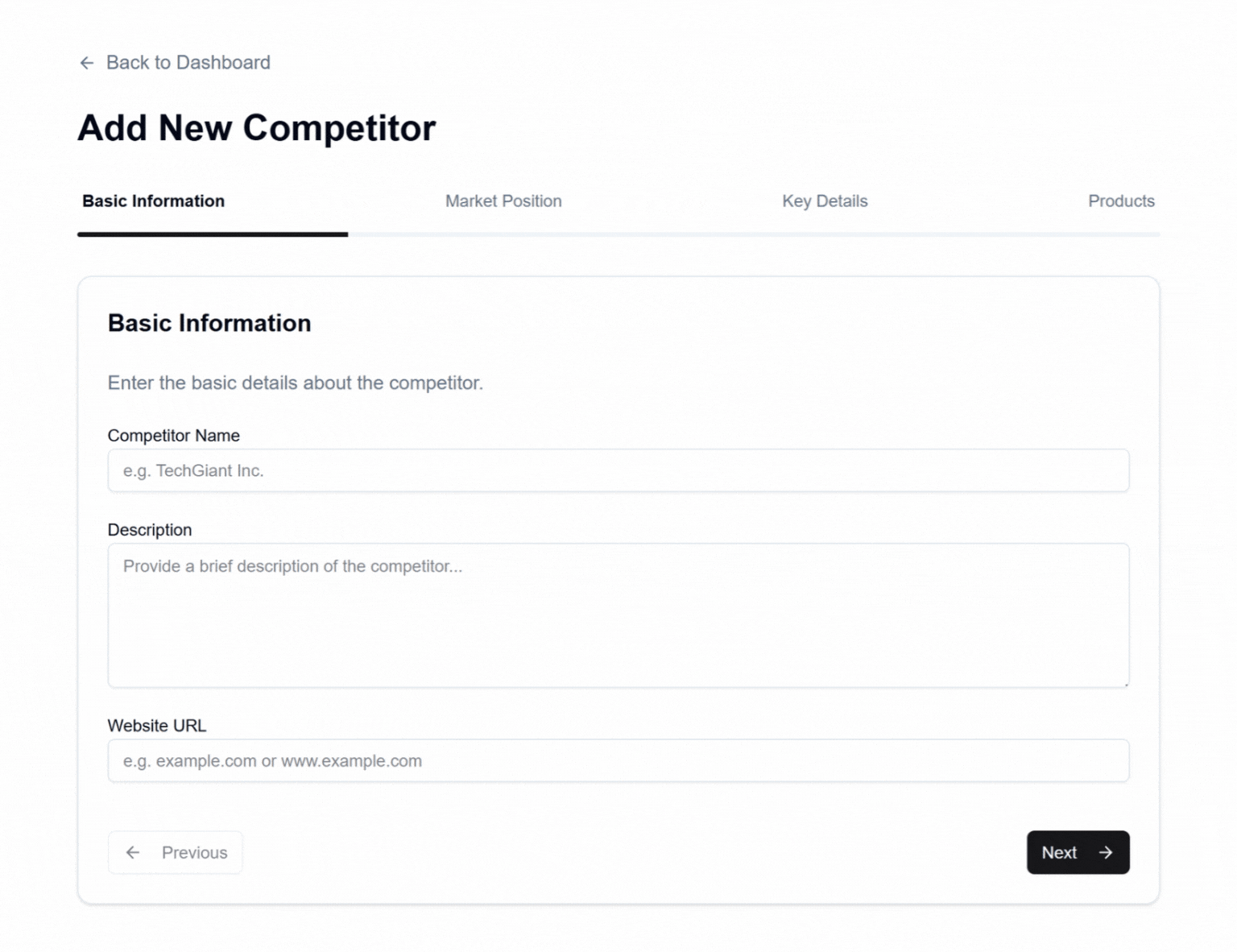 Playwise HQ - Create Competitor Battlecard Overview