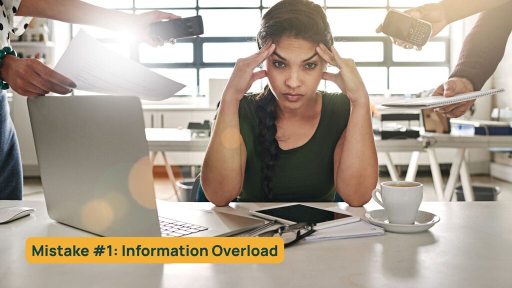 sales person stressing over information overload
