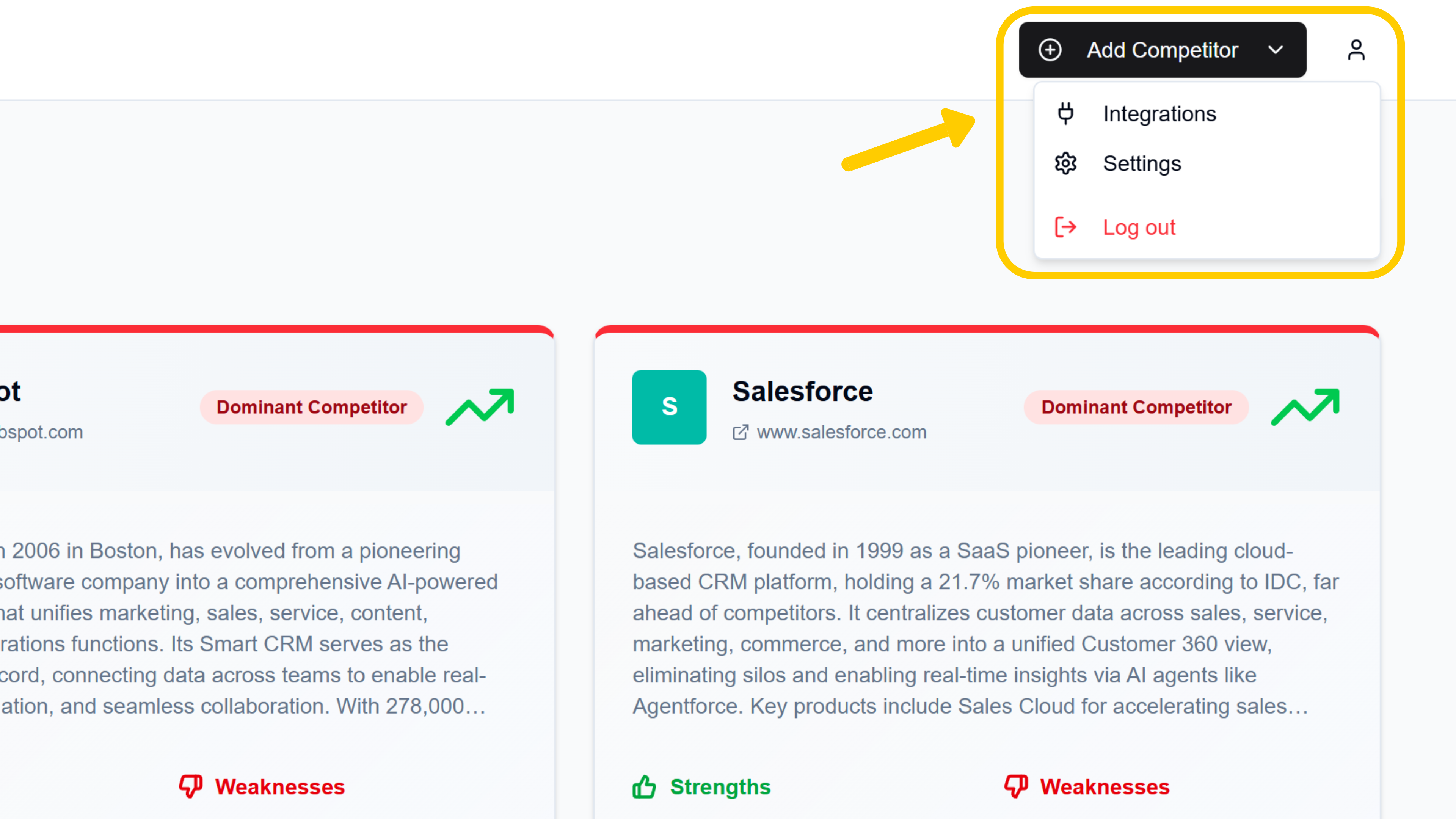 Playwise HQ to Hubspot CRM Integration - Access Integration Tab Zoomed In