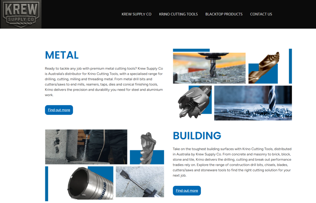 Krew Supply Co Website