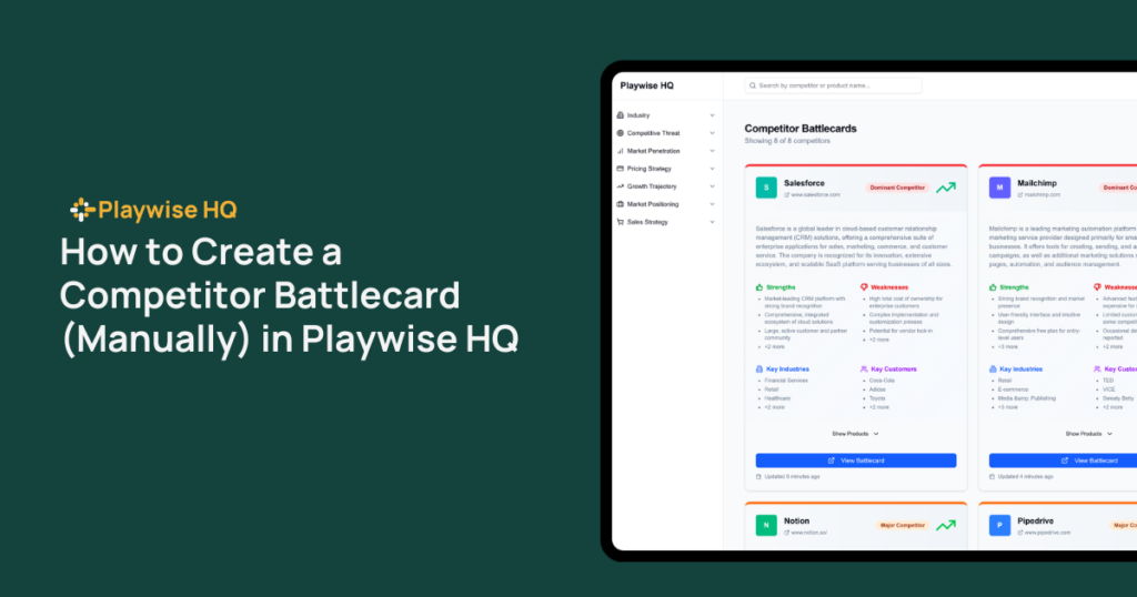 Playwise HQ - How to Create a Competitor Battlecard Manually in Playwise HQ - Featured Image