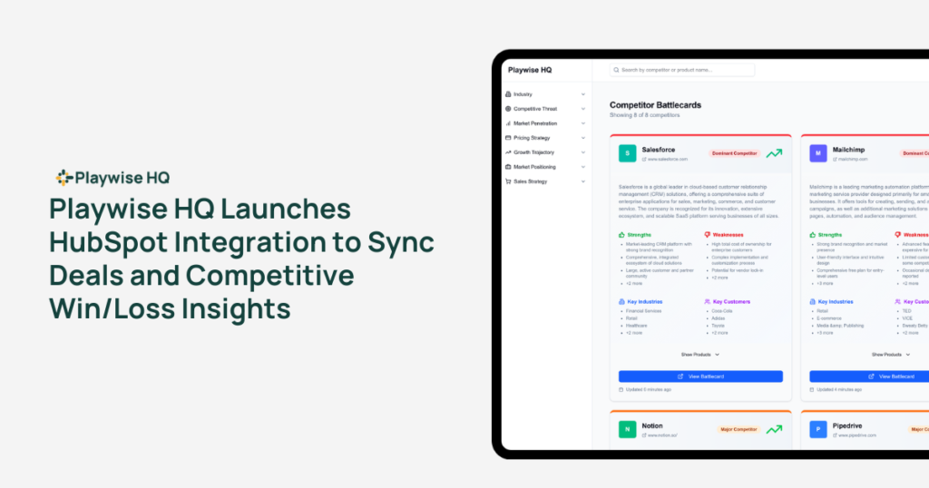 Playwise HQ - Hubspot Integration Press Release - Featured Image