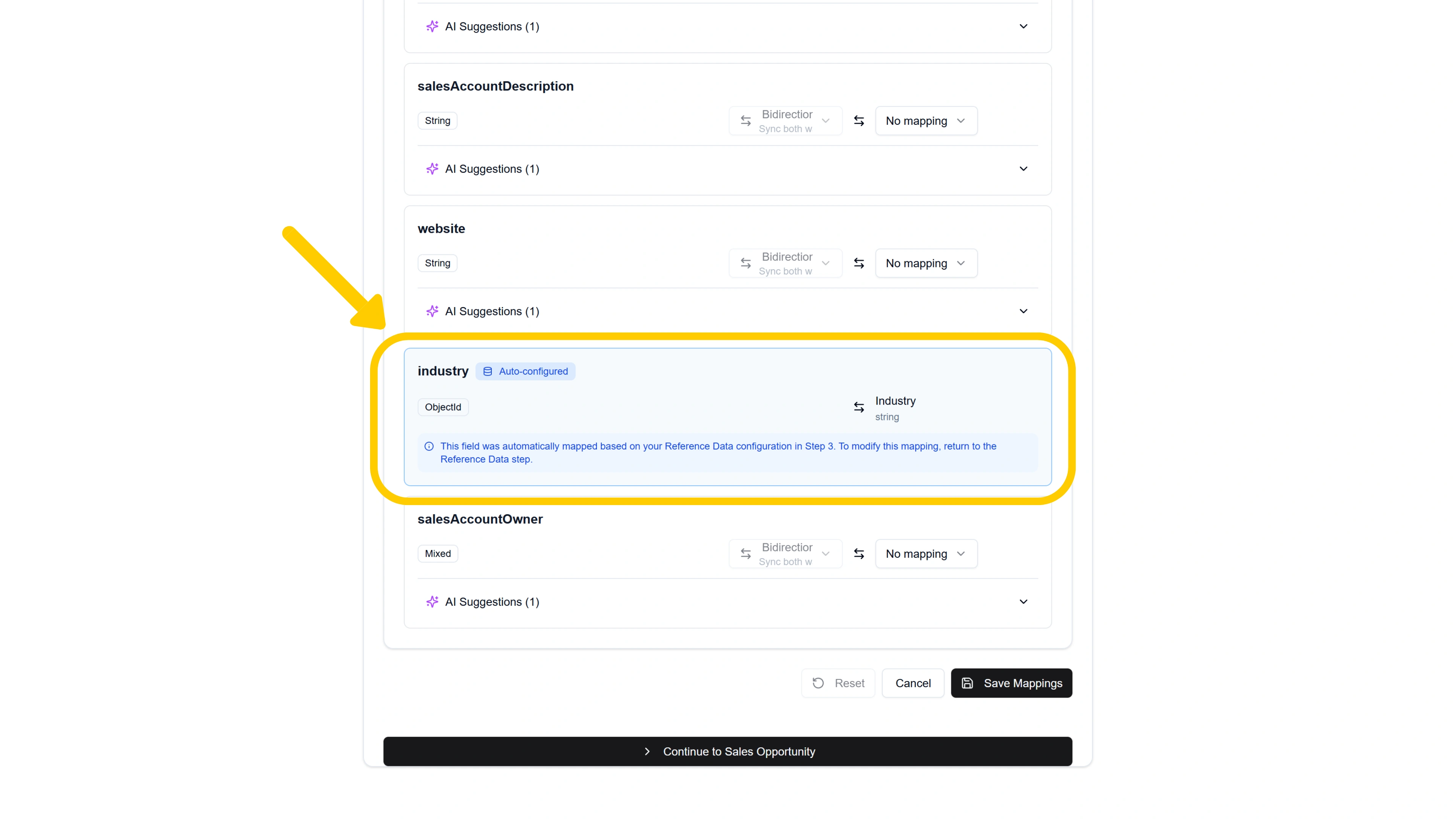Playwise HQ screenshot of auto configured mappings for Hubspot integration