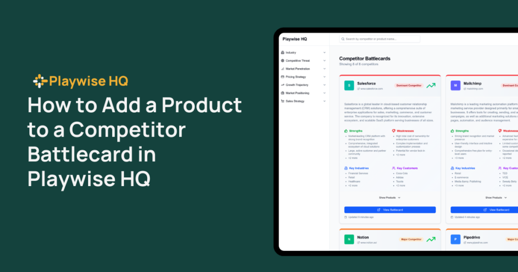 Playwise HQ - How to Add A Product to A Competitor Battlecard - Featured Image
