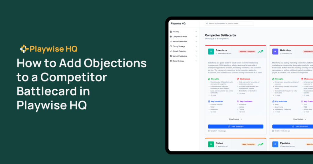 Playwise HQ - How to Add Objections to A Competitor Battlecard in Playwise HQ - Featured Image