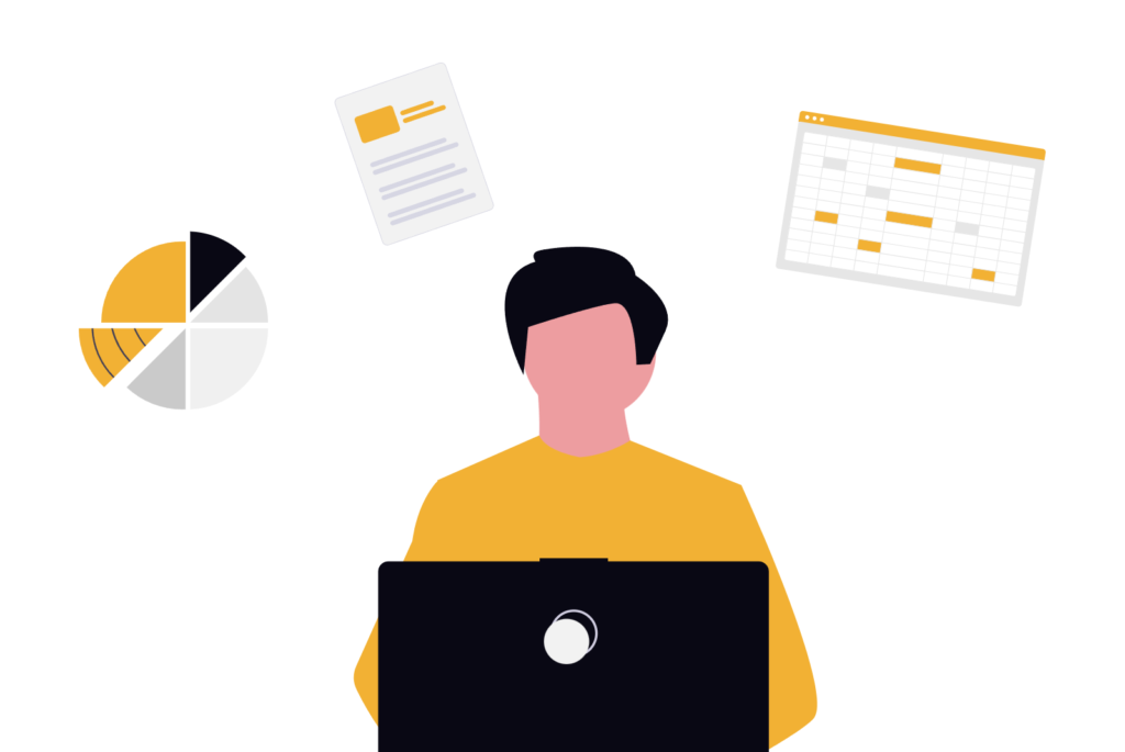 illustration of sales data updating