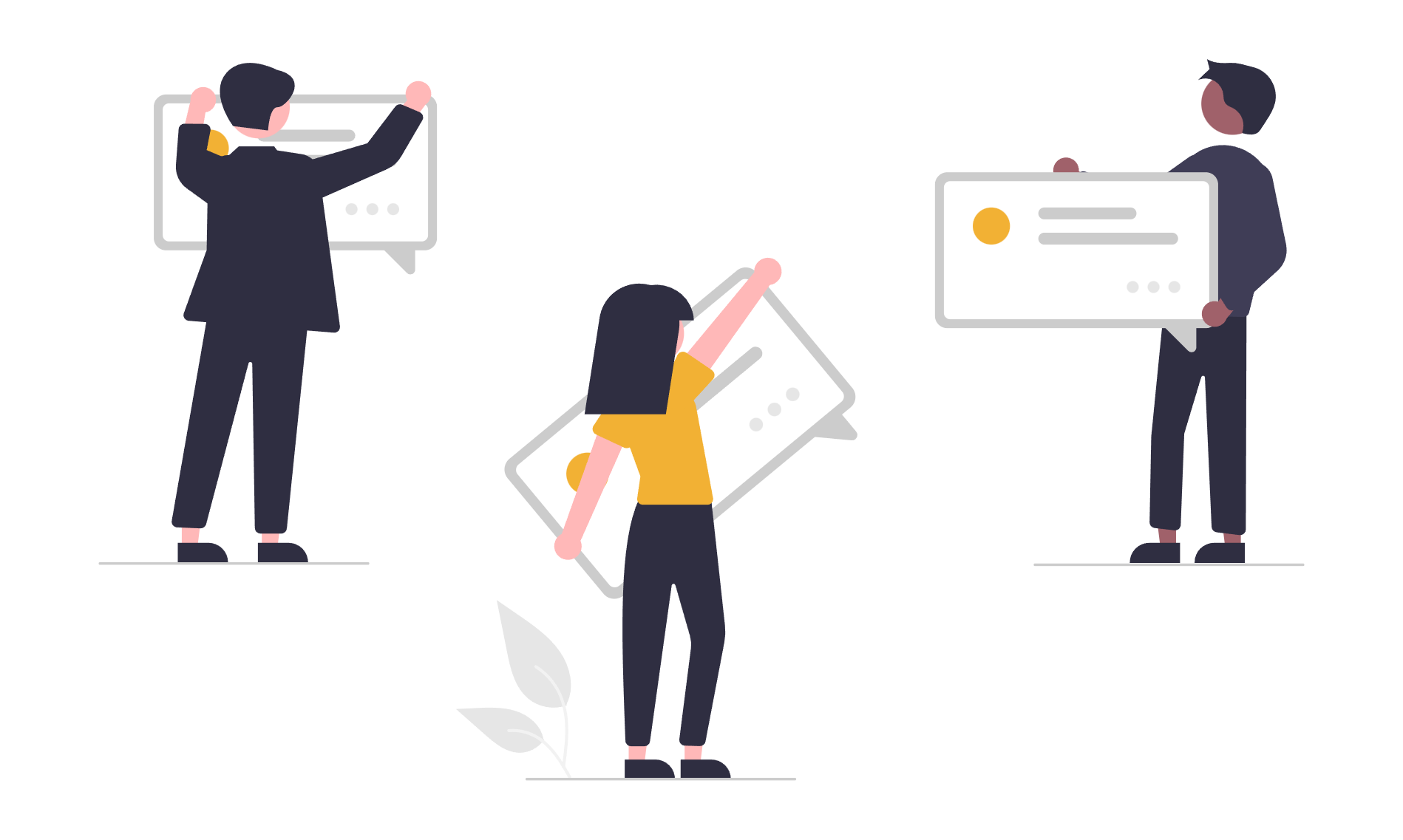 illustration representing competitive intelligence collaboration between employees