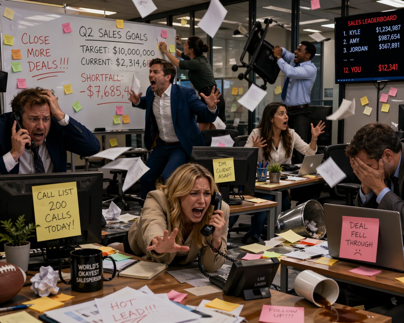 A sales team in utter chaos