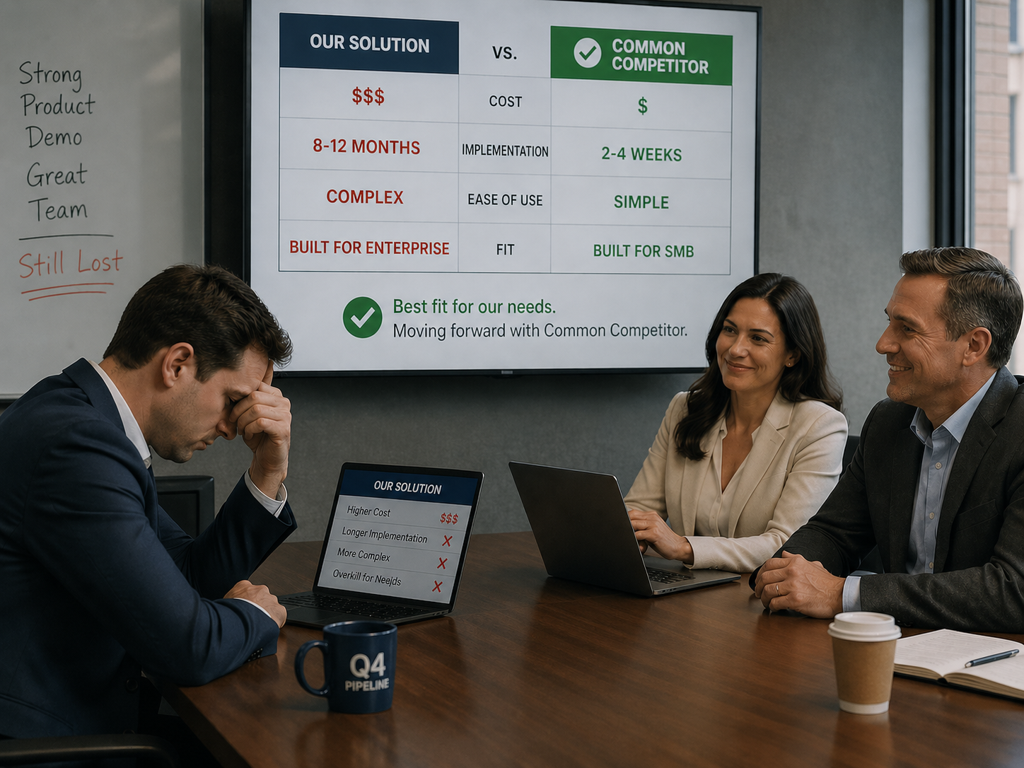 B2B Sales Rep Who Just Lost Deal To Their Biggest Competitor