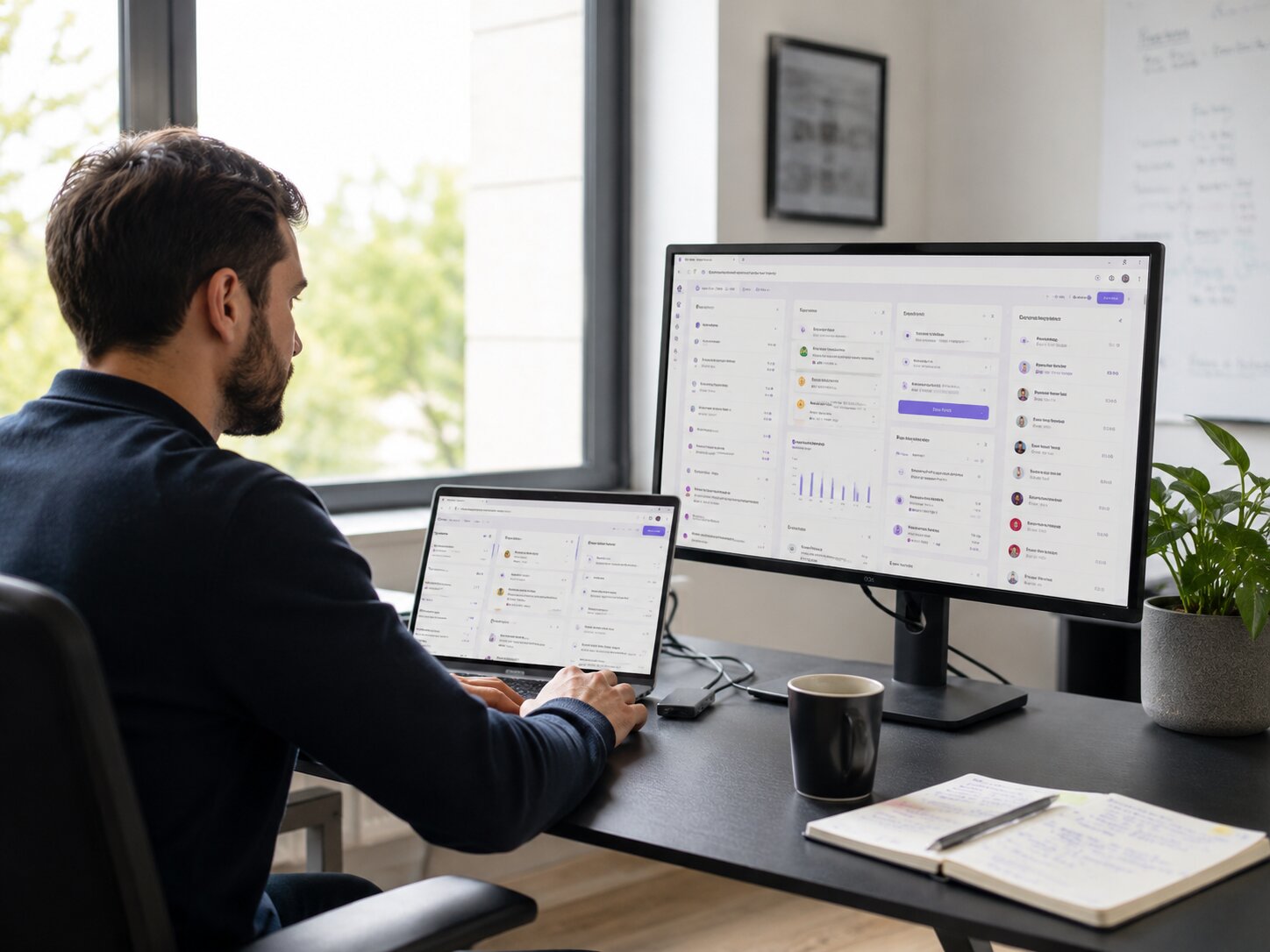 Sales Rep Working at their computer