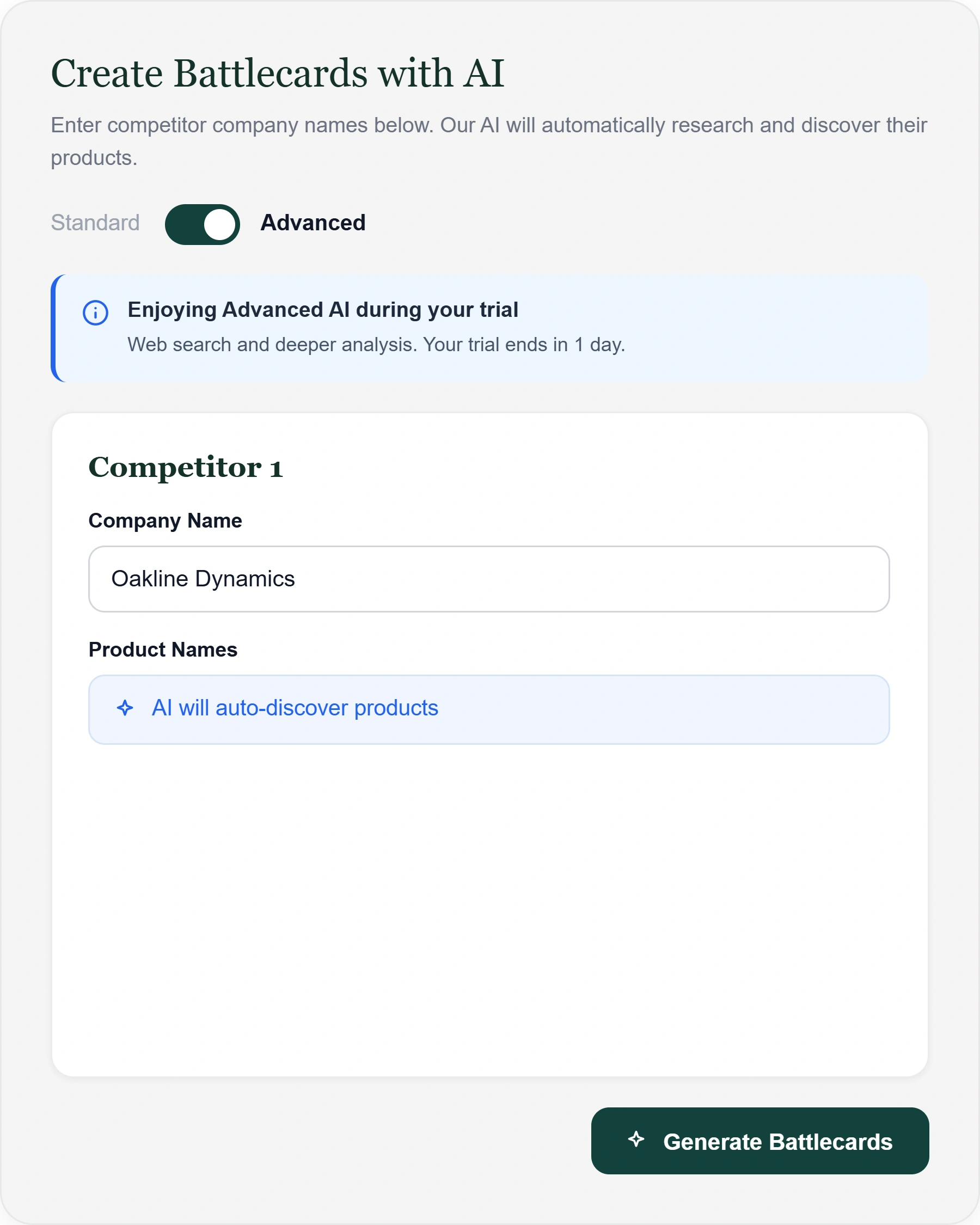Playwise HQ - Create Competitor Battlecards with AI