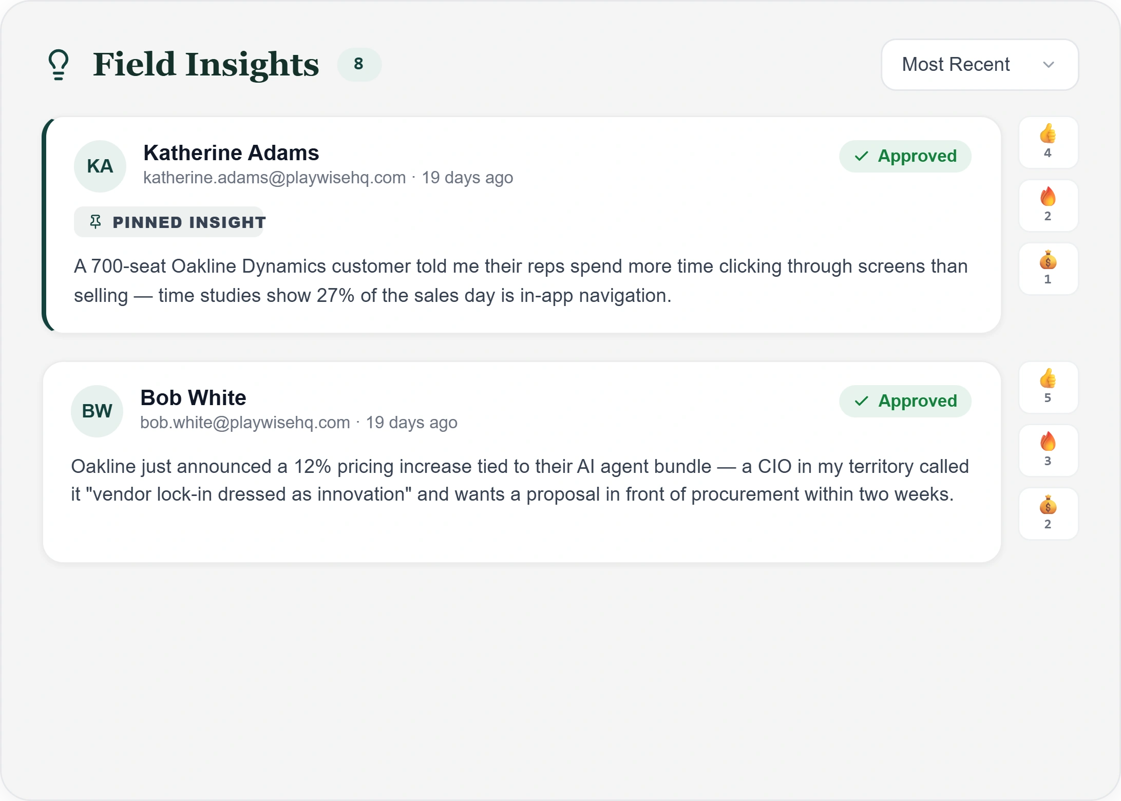 Playwise HQ Field Insights Condensed